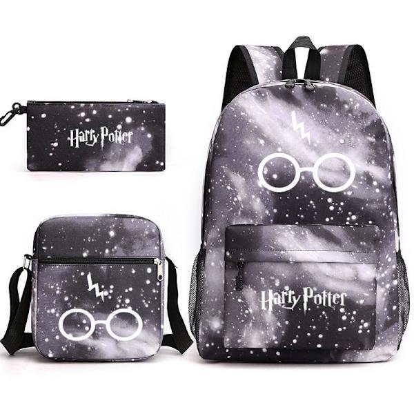 harry potter reppu lasten penaali olkalaukkupakkaus (3 kpl) tähden harmaa 3