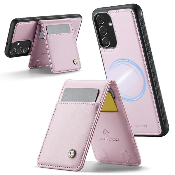 (För Samsung A53 5G) Avtagbart plånboksfodral med RFID-blockering och multifunktionell ställning rosa