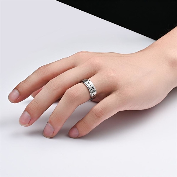 Afslappende tankegang - Stresslindring og angstfrigivende Ring 8mm stålmaling nr. 7