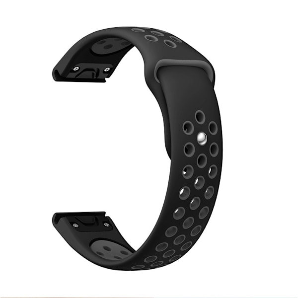 armbånd silikone Garmin fenix 7pro/6 fenix 5 sort/grå