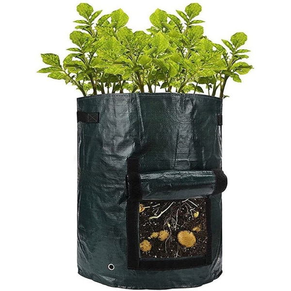 2 pack odlingslåda odlingssäck odlingspåsar svart 7 gallon 34*35cm