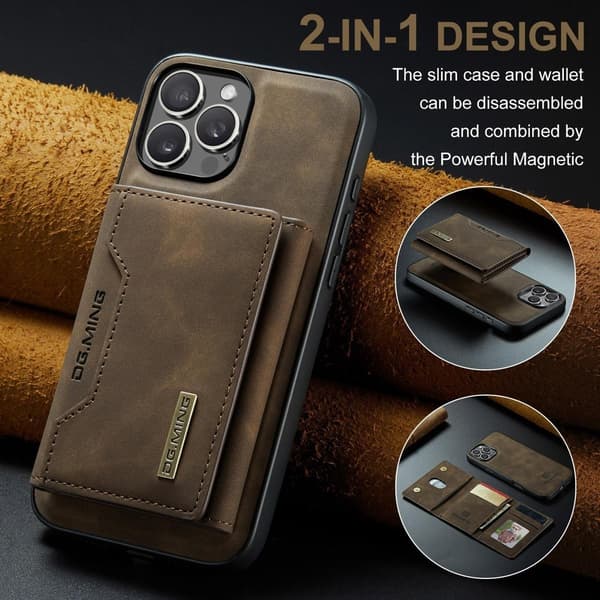 (For iPhone 15 Plus) DG.MING M2 Serien Avtakbart Telefondeksel P svart