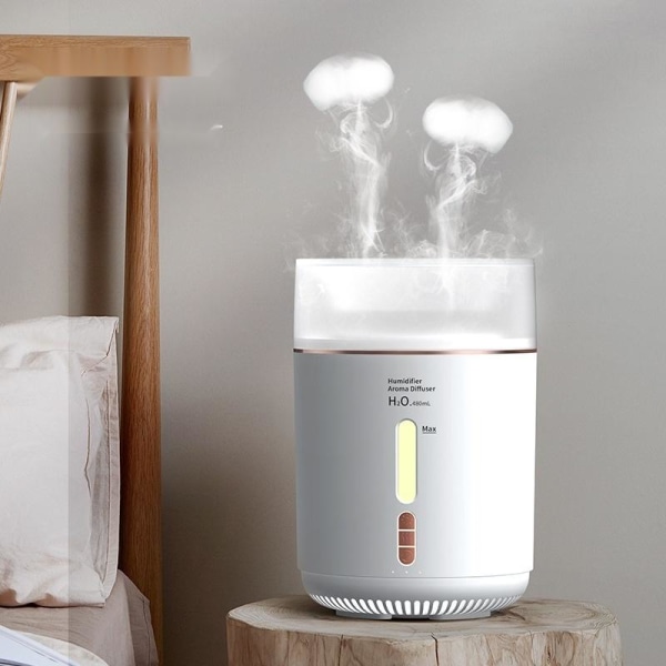Luftfukter aroma diffuser luftfukter med LED lys hvit