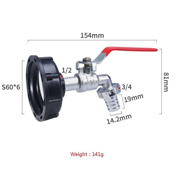 ibc tank adapter ibc kobling ibc tilslutning ibc tank adapter 1/2 legering