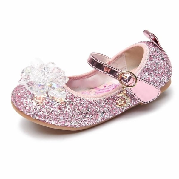elsa prinsesse sko barn pige med pailletter pink 16 cm / størrelse 25