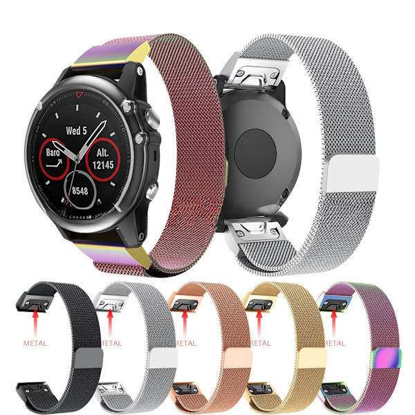 armband stål Garmin Fenix 7x/6x/5x 26mm silver