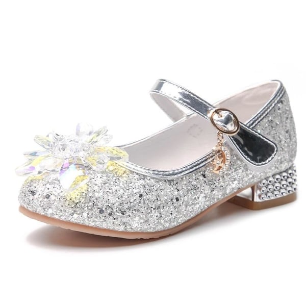 prinsesskor elsa skor barn festskor silverfärgad 17cm / size26