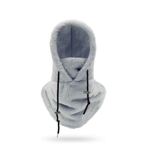Talvpyöräily lämmin mask suksihattu arktis fleece huppu tuulenpitävä kylmä vaaleanharmaa