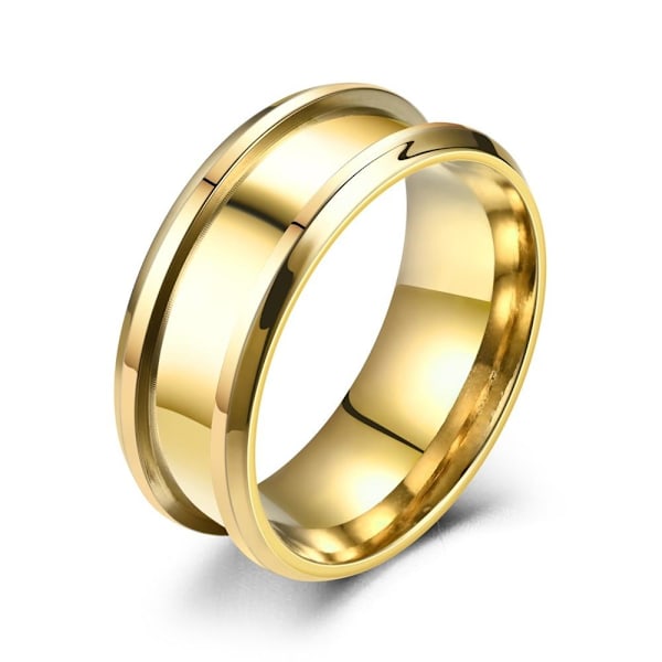 Häpnadsväckande 8 mm avfasad slitsad cocktailring - lägg en eleg 8mm stålfärg nr 13