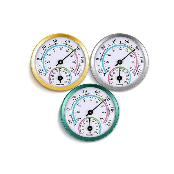 2-i-1 termometer hygrometer temperatur- og fugtighedsmåler indeni slivergrøn 1 stk
