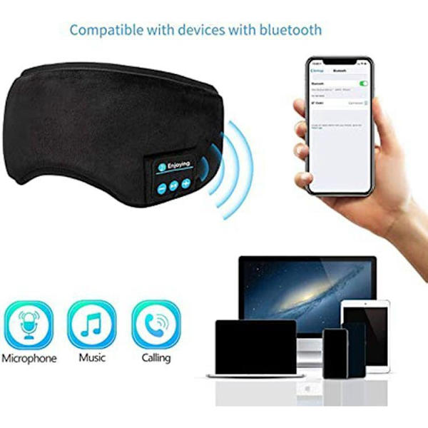 Ögonmask hörlurar sovhörlurar sömnhörlurar music eyemask trådlös 2st Grå