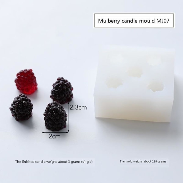 lysformar lys stearinljus DIY gjutformar i silikonform mj07 mulberry frukt