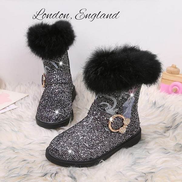 prinsesskor elsa skor barn festskor svart 19.1cm / size29