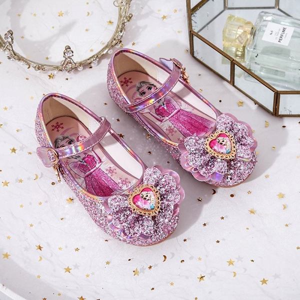 elsa Princess lasten kengät vaaleanpunaisilla paljeteilla 16 cm / koko 25