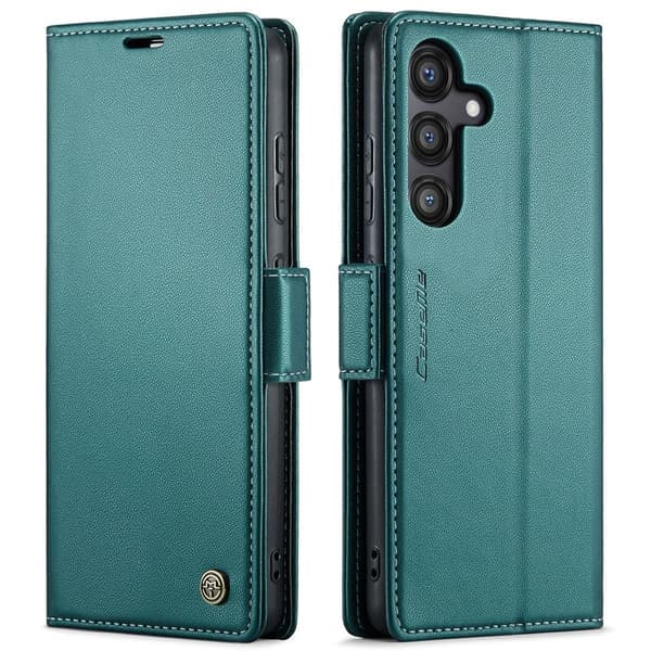 (Til Samsung Galaxy S20 Plus) Læderetui med RFID-beskyttelse og magnetlukning til telefon sort