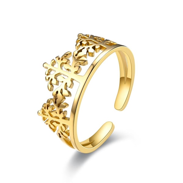 Lägg till en touch av Whimsy: Cut-Out Clover Arrow Ring - Unik, gyllene krona
