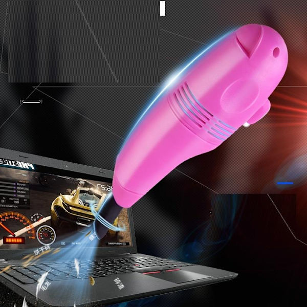 USB 2/st Mini Dammsugare till Tangentbord & Bil med Borste Grön