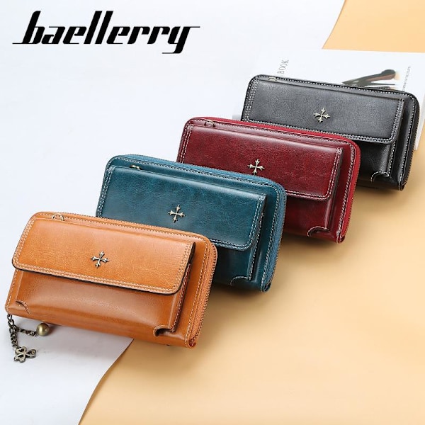 Baellerry Kvinder Læder Håndtaske Mode Crossbody Skuldertasker Koblinger rødvin 20 cm * 11,5 cm * 6 cm