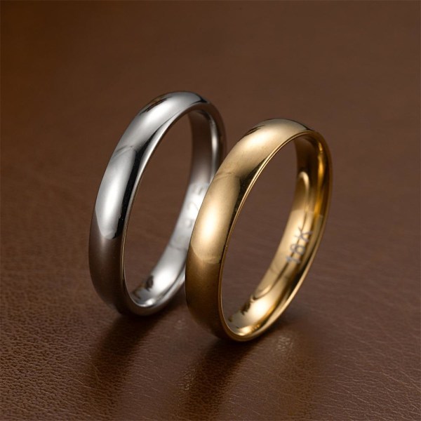 Graverad bollelegans: 18k guld &amp; sterling silver lyxring för 4mm silver s925 nr 7