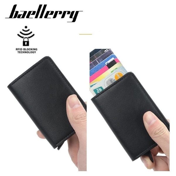 Baellerry RFID-blokerende aluminiums kortholder - Automatisk pop gullig brun