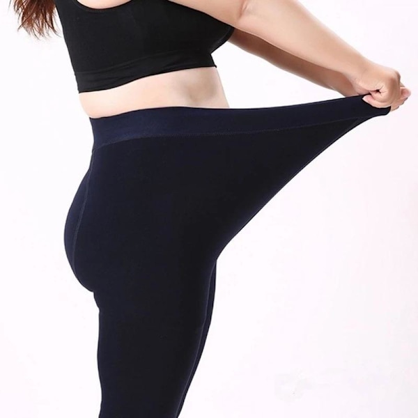 vuoratut talvi leggingsit stretch lämpimät leggingsit lämminhousut sort 200 g (One Size)