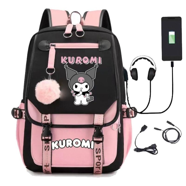 Kuromi ryggsäck barn ryggsäckar ryggväska 1st rosa 3