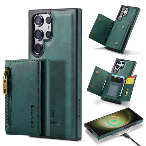 (For iPhone 15 Pro Max) DG.MING M5-serien avtakbart lommebokdeksel kaffe
