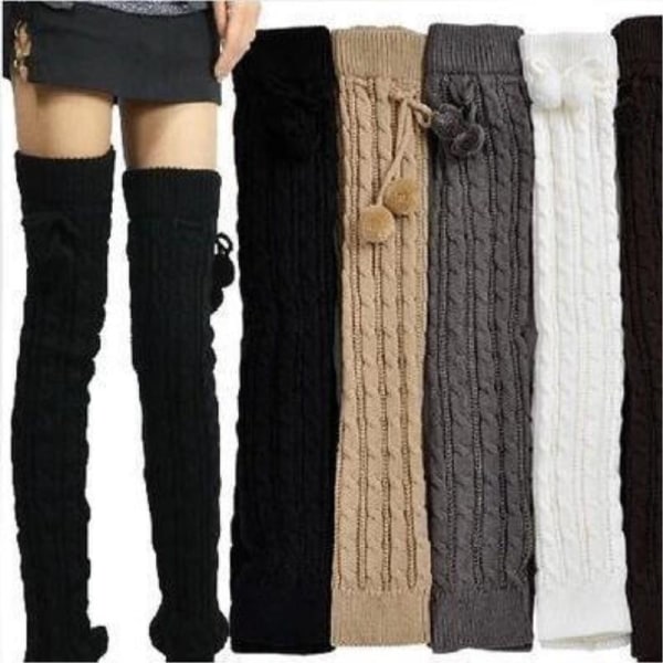 Hæklede benvarmere til kvinder strikket 2 par leggings Musta 65cm 9f77 |  Svart | 65CM | Fyndiq