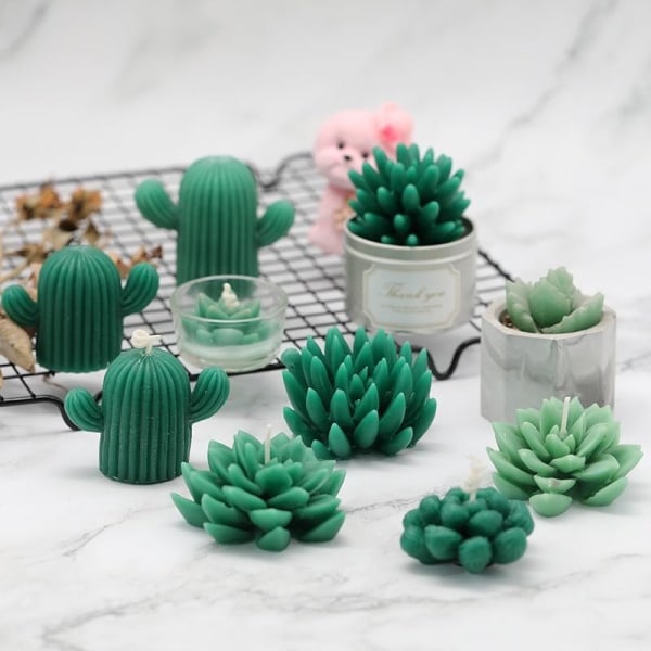 ljusformar ljus stearinljus DIY gjutformar i silikonform Succulent Nineteen