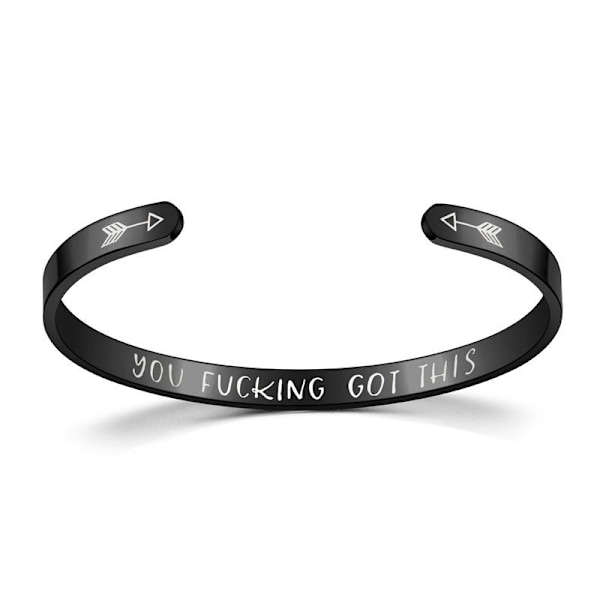 Imponerande motivation Titanstål C-format inspirerande armband - stål färg