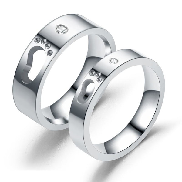 Timantin Jalkajäntti Parirenkaat - Elegantit inlayed sormukset 4mm naisten koko 8