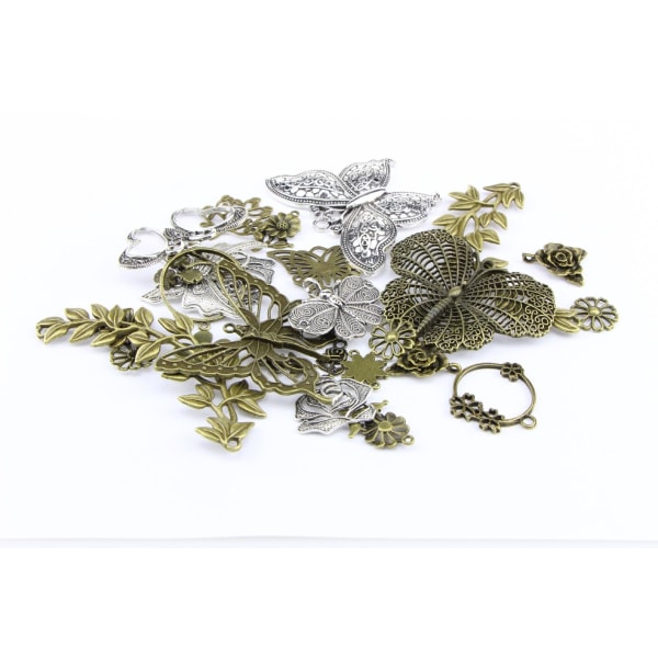 charms smykker øredobber DIY-pakke 29 stk som på bildet