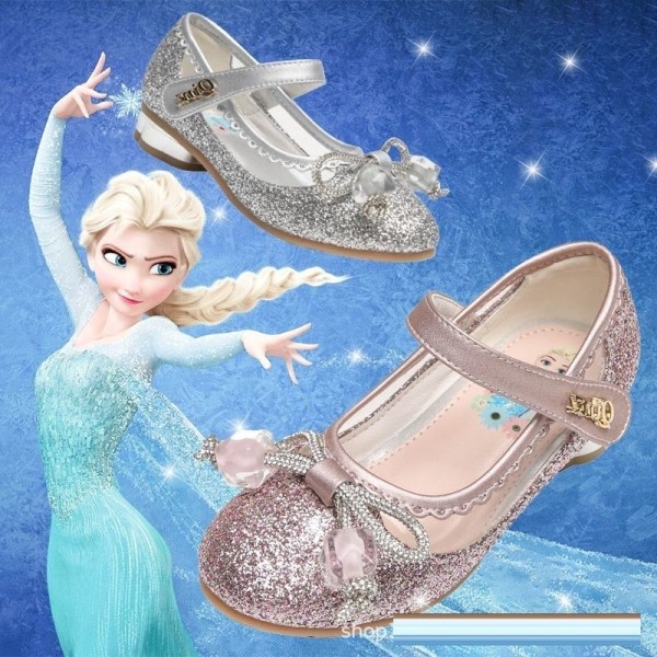 prinsessesko elsa sko børnefestsko sølvfarvede 19,5 cm / størrelse 30