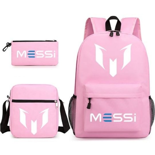 Messi reppu penaali olkahihna laukkupakkaus (3 kpl) pinkki 1