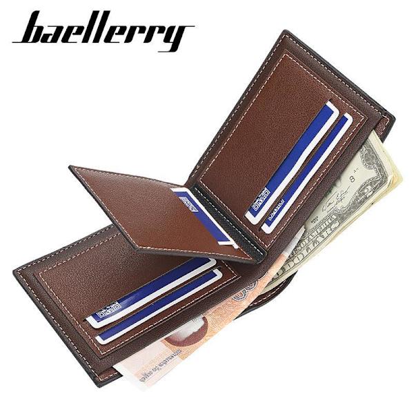 Baellerry mænd kort pung business design mode læder kortholder s lysebrun 12 cm * 10 cm * 2 cm