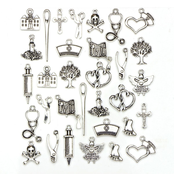 charms smykker øredobber DIY-pakke 32 stk som på bildet