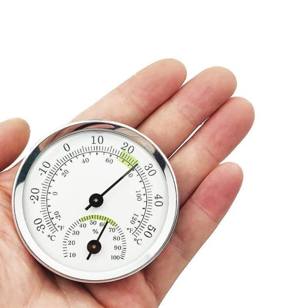 2-i-1 termometer hygrometer temperatur- og fugtighedsmåler indeni slivergrøn 2 stk