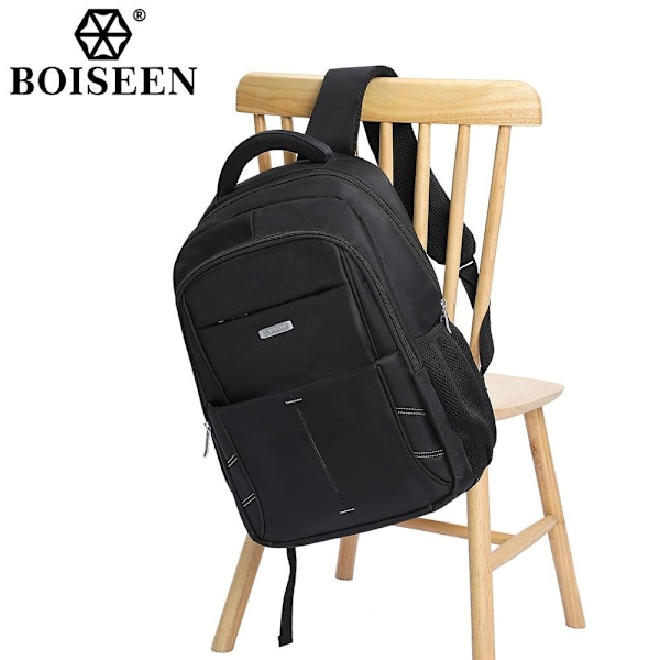Boiseen Business Laptop Rygsæk til Mænd Casual Travel School Ba sort