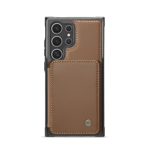 (Til Samsung Galaxy S21 Plus) 2-i-1 magnetisk kortholder til mobil med RFID-beskyttelse og stativ. sort