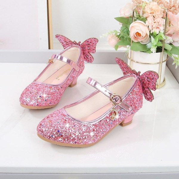 prinsessesko elsa sko børnefestsko pink 22,5 cm / størrelse 37
