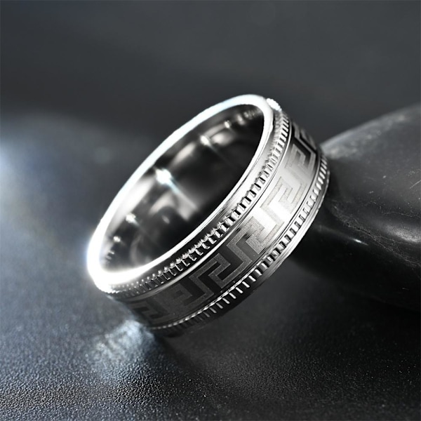 Great Wall dubbelstegspräglad laserring - äkta kinesisk symbolik präglad mur nr 9