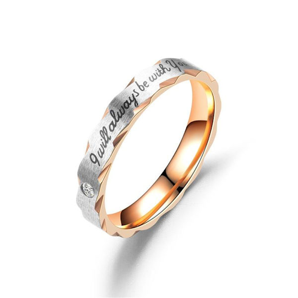 Rose Gold Par-sormus timanttisella Love Flower Claw -kuviolla ruusukultainen naisten koko 12