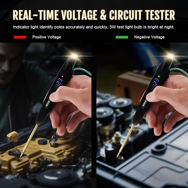 VT100 Automotive Circuit Tester från Vgate - Testa 5-30V kretsar som på bilden