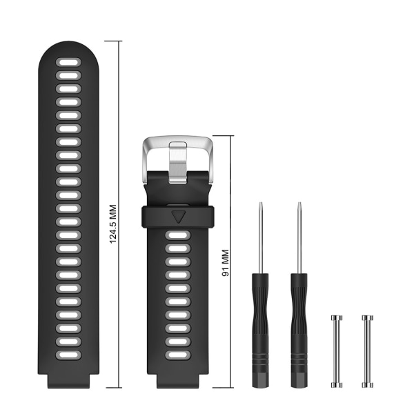 armbånd silikone Garmin Forerunner 735xt/220/230/235/Approach S20 sort/grå
