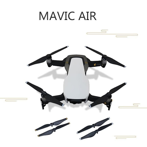 Holdbare DJI Mavic Air erstatningspropeller (5332s) - Sort/gul 4 stk (sort/guld)