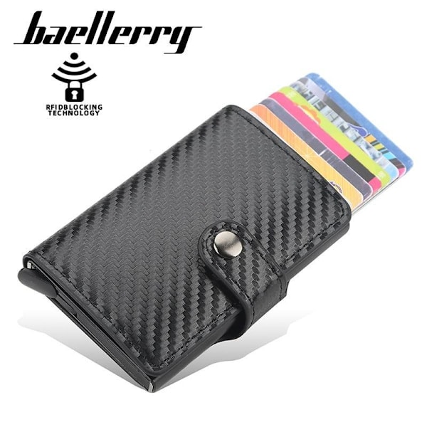 Baellerry RFID-blockerande smal plånbok för män med automatiska svart
