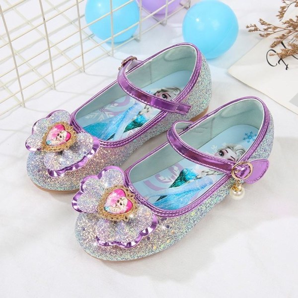 prinsesskor elsa skor barn festskor lila 18.5cm / size30