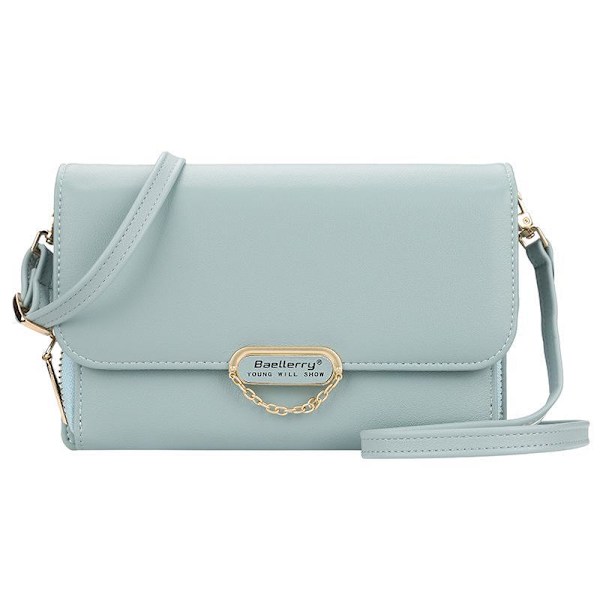 Baellerry läder mode axelväskor för kvinnor Crossbody telefonväs Ljusblå 20cm*13cm*6cm