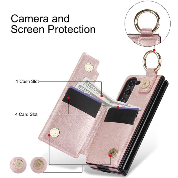 (Til Samsung Galaxy Z Fold 7) Holdbart telefoncover med ringgreb lilla