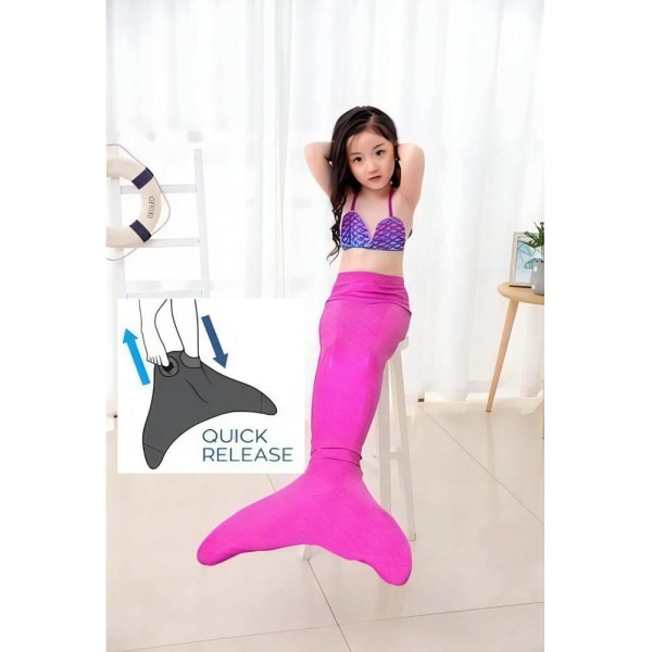 havfrue badetøj monofin havfrue fin børn havfruer pakke g (med monofin) m (kropshøjde 110-120 cm)